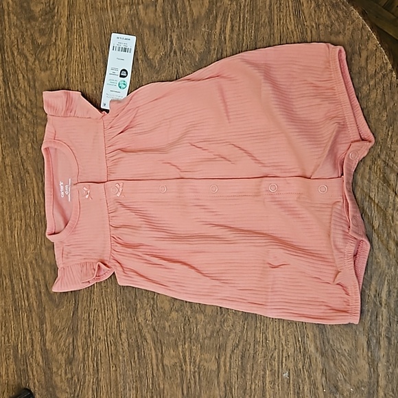 Carter's Other - Carters NWT pink 6M cotton rib short sleeve romper